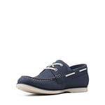 Clarks Noonan Lace, Chaussure Bateau Homme - Nubuck Bleu Marine - 42 EU