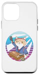 Coque pour iPhone 12 mini Sushi chef bandeau chat tenue bleue comptoir en bois sushimi