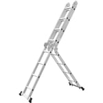 Hengmei - chelle télescopique Échelle Pliant Multifonction 4.7m 6 en 1 Pliable en Aluminium avec 2 Montants 4x4 Marches Résistante à 150kg