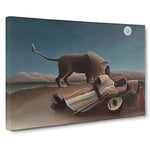 The Sleeping Gypsy By Henri Rousseau Canvas Print for Living Room Bedroom Home Office Décor, Wall Art Picture Ready to Hang, 30 x 20 Inch (76 x 50 cm)