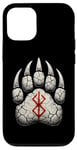 Coque pour iPhone 12/12 Pro Berserker Ours Pattes d'ours Rune de Berserk Symbole Viking