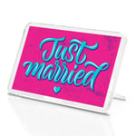 Pink Just Married Classic Fridge Magnet - Wedding Wife Modern Great Gift #8690