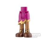 LEGO Elves Mini Figure Legs - Magenta Skirt with Gold Ruffle