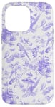 iPhone 14 Pro Max Lilac Toile Chinoiserie - Parrots Flowers Butterflies Birds Case