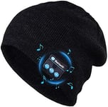 Bonnet Bluetooth,Unisexe sans Fil V5.0 Knit Cap Casque Bonnet Bonnet,Lavable Chapeau Casque Bluetooth avec Micro Haut-parleurs stéréo intégrés Cadeau pour Homme Femme