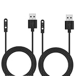 Chofit (2-Pack) Chargers Compatible with Livall BH60SE/BH51T/BH51M/BH50T/BH50M/BH62/MT1 Charger, 60cm 100cm USB Magnetic Smart Bike Helmet Charging Cable Cord (Black, 100cm)