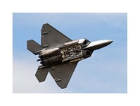 Wee Blue Coo War Military Plane Fighter Jet F22 Raptor Weapon Bay Wall Art Print