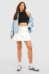 Tall Pleated Mini Tennis Denim Skirt