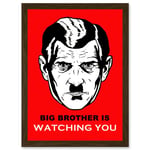 Big Brother Is Watching You Man Face 1984 George orwell Artwork Framed Wall Art Print A4