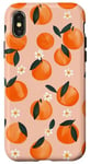 Coque pour iPhone X/XS Orange Blossom Floral Fruit Pattern Tropical Citrus Garden