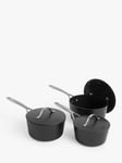 John Lewis Aluminium Ceramic Non-Stick Saucepan & Lid Set, 3 Piece