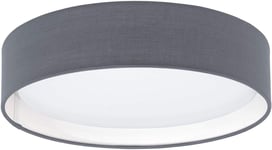 Eglo Pasteri LED Light Flush Ceiling Light with Grey Fabric Shade