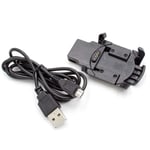 vhbw Station de charge USB compatible avec Garmin Fenix 3 HR, 3 montre connectée - Chargeur support + câble, noir