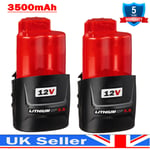 2X 3.5Ah For Milwaukee M12B2 M12 Lithium Cordless 12V Battery Pack 48-11-2420