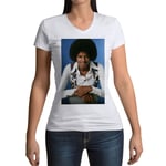 T-Shirt Femme Col V Michael Jackson Adolescent 1978 Chanteur Pop Star Celebrite