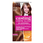 L'Oreal Paris Casting Creme Gloss semi-permanent hair dye, Blends away grey hair leaving a radiant hair colour, Brown hair dye, 634 Chestnut Honey Brown, 1 Count (Pack of 1)