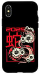 iPhone X/XS 2025 Year of the Snake Chinese New Year Lunar Zodiac Flowers Case