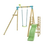 TP Robin Wooden Kids Swing and 6ft Slide Multiplay