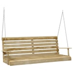 vidaXL Swing Bench Wooden Swing Bench with Chain Swing Chair Seat Hanging Seat Chair Swing Bench Outdoor Garden Impregnated Pinewood