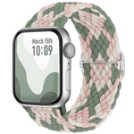 Suitisbest Bracelet en nylon tressé antidérapant et extensible, compatible avec Apple Watch 42 mm, 44 mm, 45 mm, 46 mm, 49 mm, pour Apple Watch 10, 9, 8, SE, 7, 6, 5, 4, 3, 2, 1 Ultra, frais