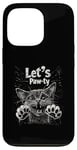 iPhone 13 Pro Let’s Paw-ty Cat Graphic Fun Party Cat Design for Pet Lovers Case