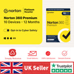 Norton 360 Premium Antivirus 2024 VPN  10 Device 1 Year  5 Minute EMAIL Delivery