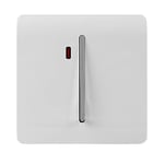 Trendi Artistic Modern Glossy 20 A Tactile Light Switch & Neon Insert White ART-WHS1WH