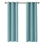 Deconovo Rideau Occultant Thermiques Anti Froid, Double Rideau Isolant Anti-Bruit, Économie d'Énergie, Idéal pour Chambre et Salon, 107x214 CM (Largeur x Hauteur), Bleu Ciel, 2 Pièces