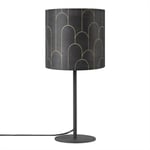 Paco Home - Lampe à Poser Table De Chevet Abat-Jour En Tissu Applique Salon Vintage Lampe de table - Noir, Design 5 (Ø18 cm)