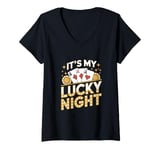 Womens It's My Lucky Night - Casino Poker Night Card Game V-Neck T-Shirt