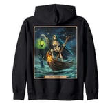 Gothic Halloween Grim Reaper Horror The Hermit Tarot Card Zip Hoodie