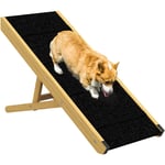 Rampe pour chien et chat - escalier pour chien pliable réglable en hauteur 24-47,5 cm - bois polyester noir