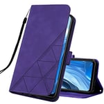 IMEIKONST Compatible with Samsung Galaxy S24 Flip Case, Premium PU Leather Magnetic Closure Bookstyle Wallet with Card Holder Kickstand Shockproof Cover for Samsung Galaxy S24. Purple YBS