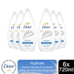 Dove Hydrate Body Wash 0% Sulfate SLES for Softer & Smoother Skin 720ml, 6pk