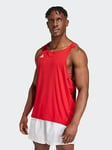 adidas Mens Running Adizero Vest - Red, Red, Size S, Men