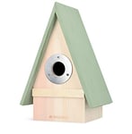 Navaris Nichoir à Oiseaux en Bois - Maison Cabane 23,5 cm x 15 cm x 12 cm pour Oiseau Mésange à Suspendre en Extérieur - Décoration Jardin