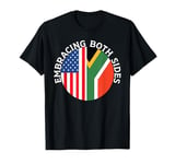 Half African Half American USA Flag South Africa T-Shirt