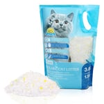 Nobleza Litière pour Chats Silice Gel 3.8L - Saveur de Citron Litière pour Chat Haut de Gamme avec Contrôle Supérieur des Odeurs et Absorption Efficace des Liquides