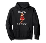 Vintage Pinup Santa Girl, Naughty Christmas List Pullover Hoodie