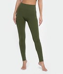 Hecvsus # Heart and Soul Varnish Leo-Green Bush, Leggings Femme Long à Taille Haute, avec Motif maculé Fait de Clous dorés sur la Cheville Gauche, Femme, 0119026RL1989-M/L, Vert, M/L