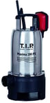 T.I.P. Maxima 180 SX Pompe Submersible Pour Eaux Usées en Acier Inoxidable Débit 10500 l/h Hauteur de Refoulement 7 m Puissance nominale 500 W Roue VORTEX Auto-Nettoyante en Noryl Couleur Noir Argent