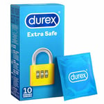 Durex Extra Safe Condoms Thicker Lubrifiés Épais Facile-Sur au Détail Box De 10