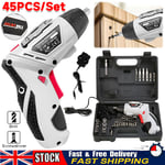 45PCS Cordless Drill Electric Screwdriver Rechargeable Small Handheld Drill SET