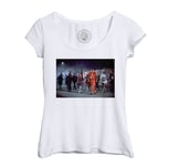 T-Shirt Femme Col Echancré Michael Jackson Thriller Chanteur Pop Star Celebrite