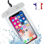 Étui de Protection Étanche Téléphone Universel Imperméable À L'Eau Tactile Blanc