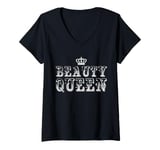 Womens Beauty Queen Crown Princess Queen Of Beauty Royal Girl V-Neck T-Shirt