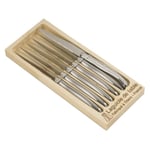 6 couteaux Laguiole tout inox et coffret bois Jean Dubost