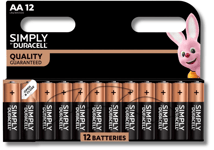 12 x DURACELL AA Simply LR6 MN1500 1.5V Alkaline Batteries Long Expiry