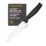 Fiskars Chef's Knife, Hard Edge, Elegant Design, Total Length: 25.1 cm, Stainless Steel/Plastic, 1051749