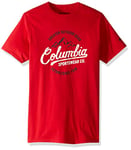 Columbia Men's Graphic T-shirt Shirt, Mountain Red/Volt, S UK